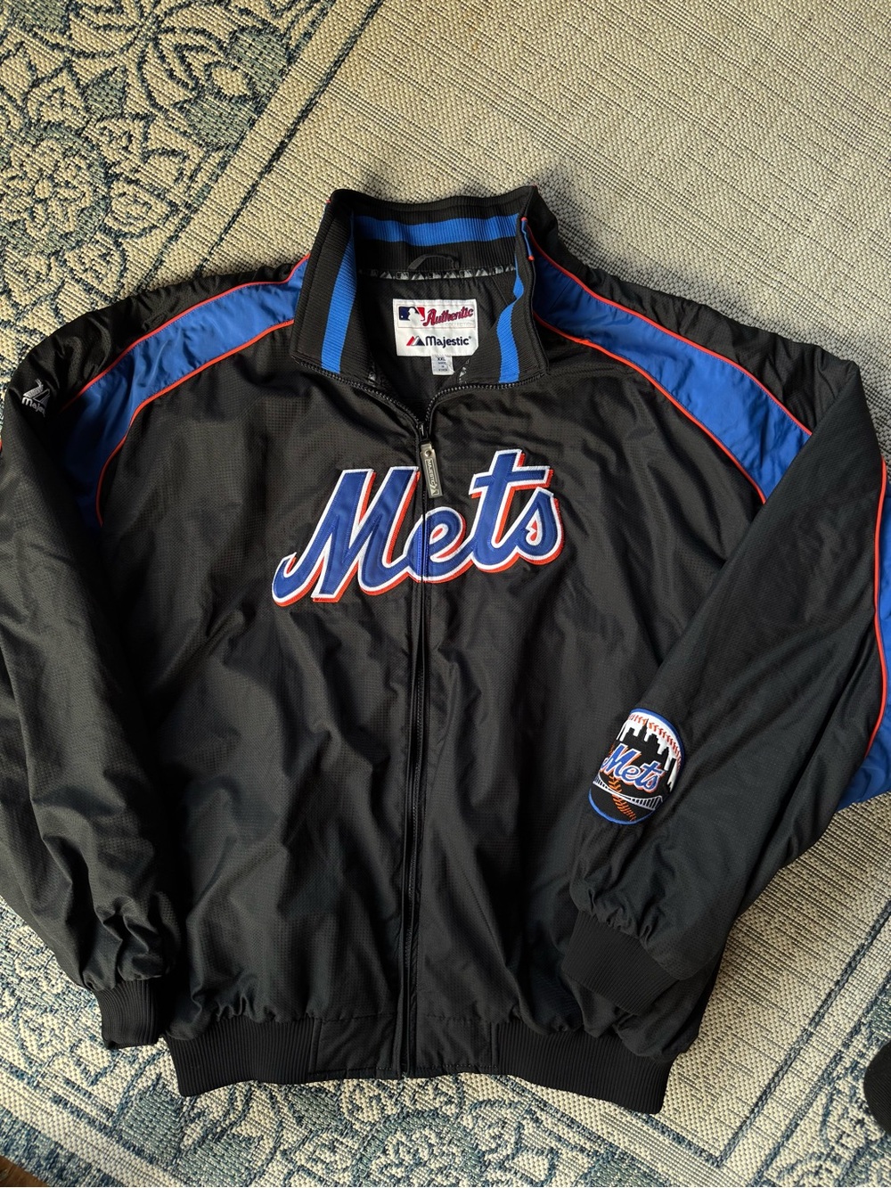 Majestic New York Mets Black & Royal Jacket XXL Vintage